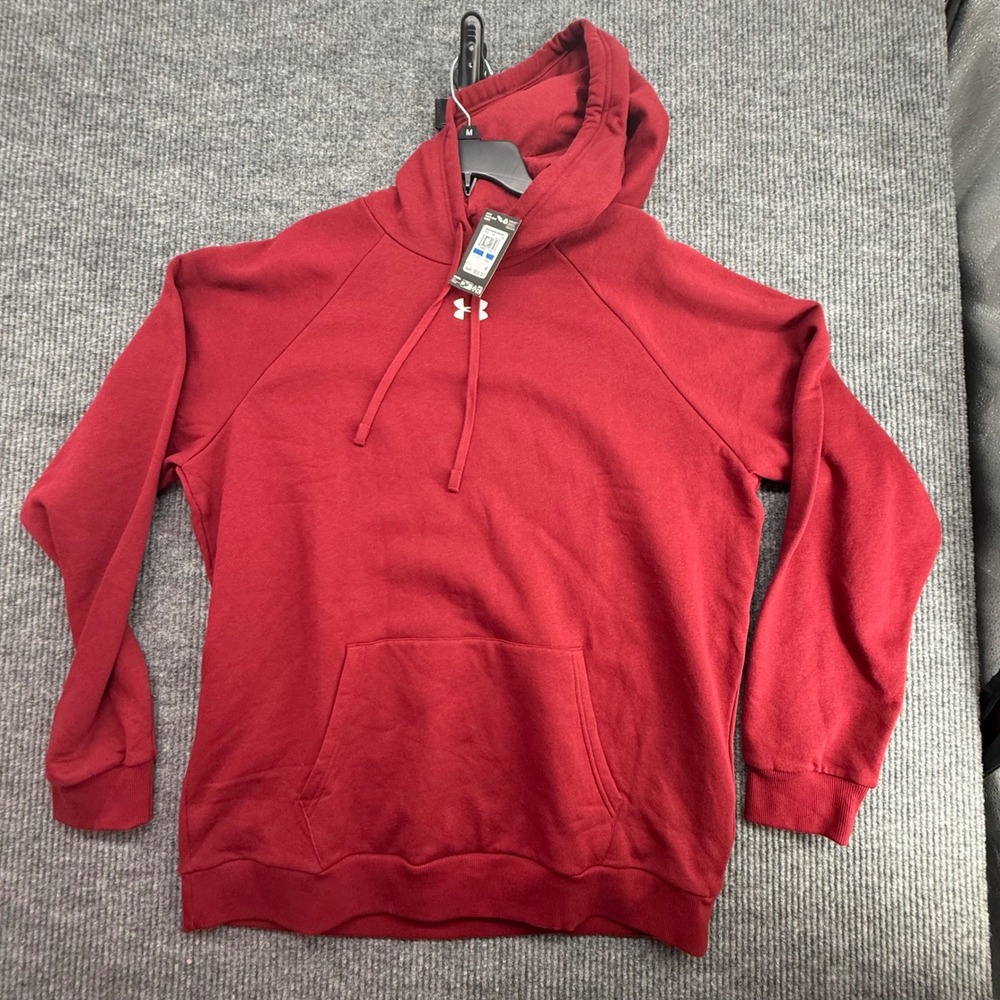 Under Armour Rival Fleece Hoodie Mens XLT Red New 1379757 Pullover Raglan Sleeve